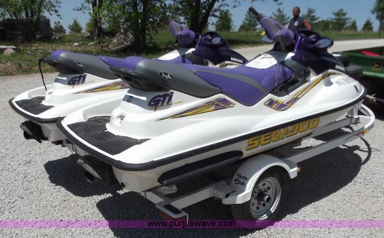 image for item C2048 (2) 1999 Bombarbier GTI Sea-Doos with trailer