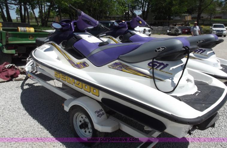 image for item C2048 (2) 1999 Bombarbier GTI Sea-Doos with trailer