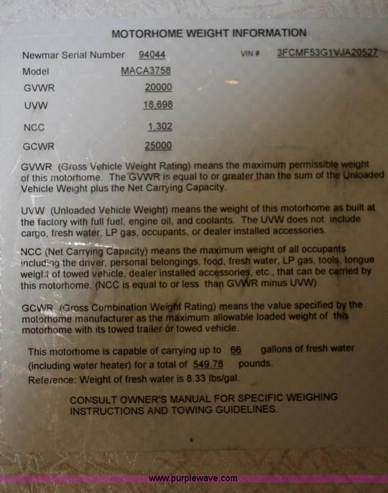 image for item D7898 1998 Newmar Mountain Aire RV camper