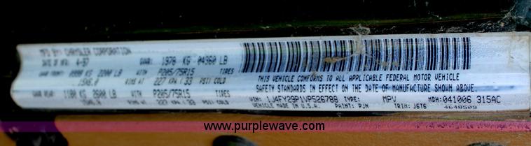 image for item O9270 1997 Jeep Wrangler SUV