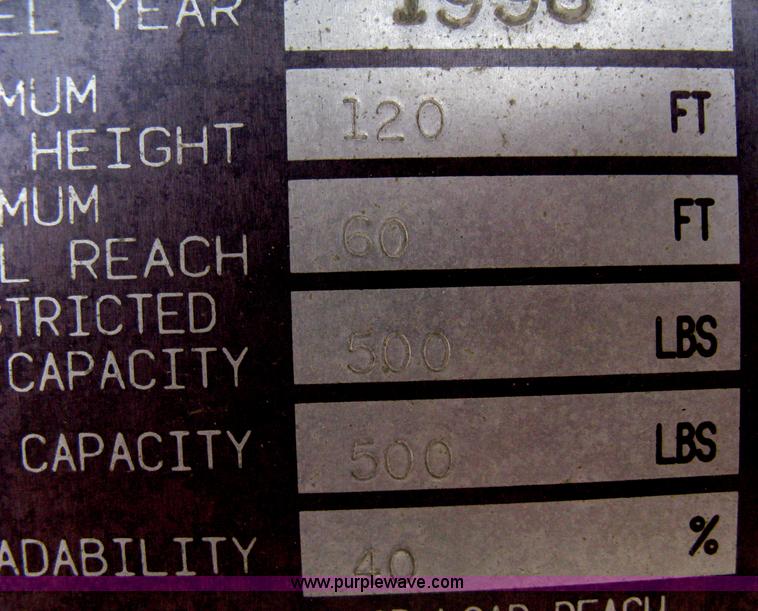 image for item A6338 1998 JLG 120HX telescoping boom lift