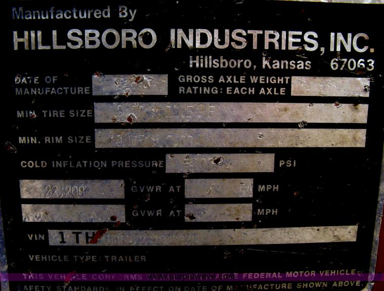 image for item A6355 1981 Hillsboro triple axle equipment trailer