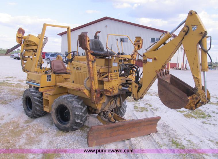image for item B2702 1999 Vermeer V4750 trencher/backhoe combo with cable plow