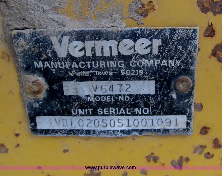 image for item B2702 1999 Vermeer V4750 trencher/backhoe combo with cable plow