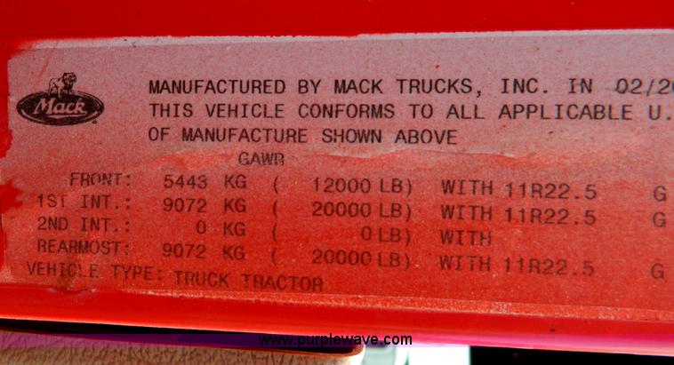 image for item B3677 1999 Mack CH613 dump truck