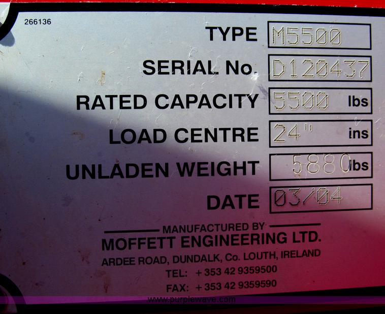 image for item B5136 2004 Moffett M5500RT forklift