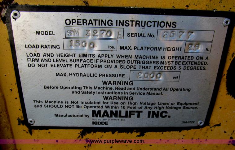 image for item C2143 Grove 3270 electric scissor lift