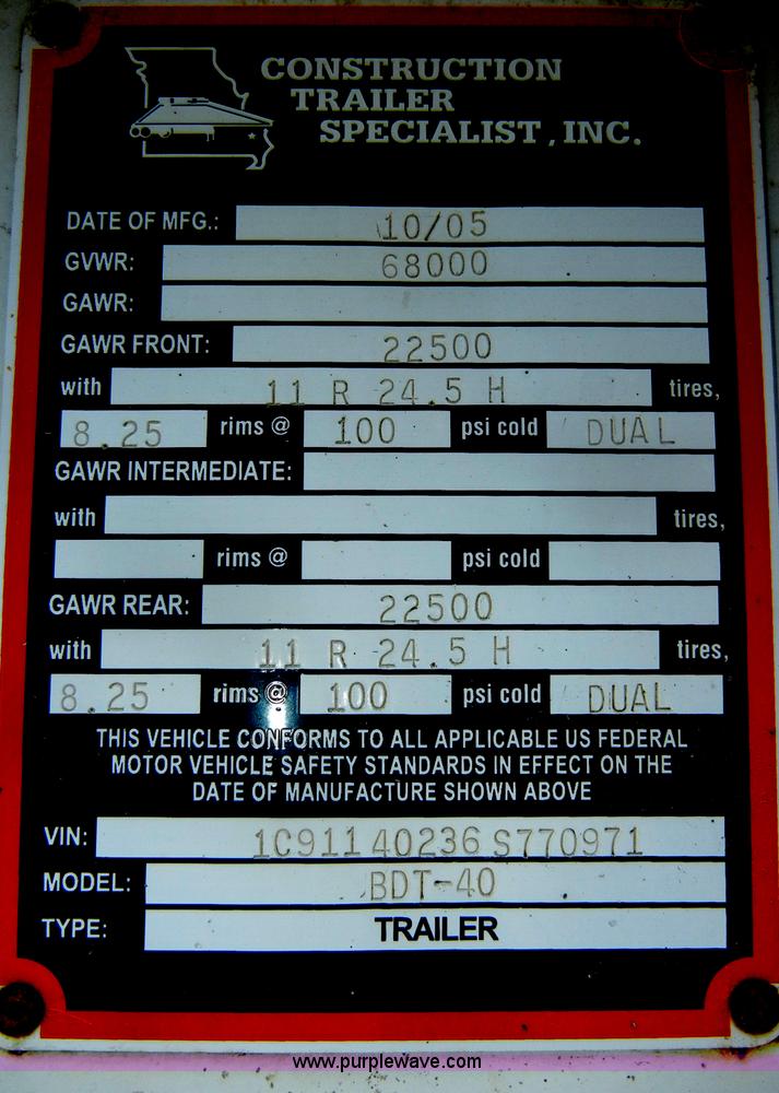 image for item D4076 2006 CTS BDT-40 40' pack mule trailer