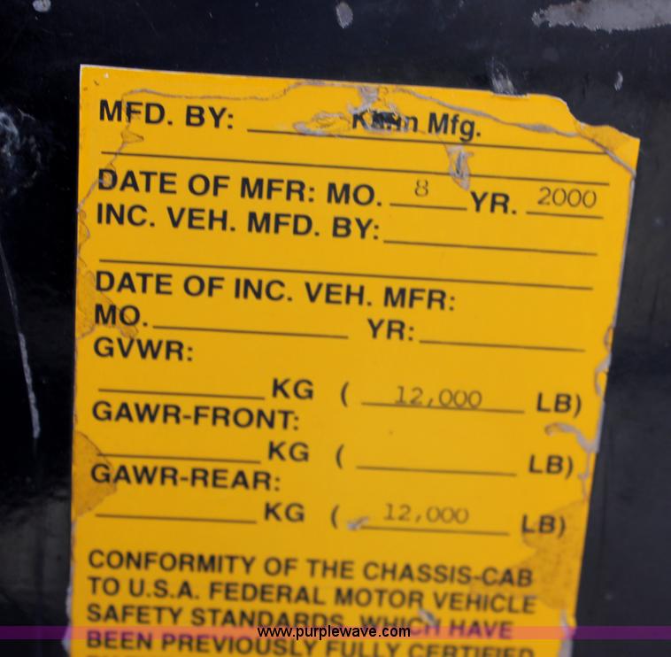 image for item D7911 2000 Kahn Versahall 20' tandem axle dump trailer