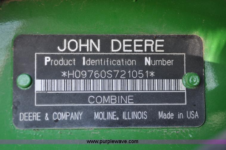 image for item A5892 2007 John Deere 9760 STS combine