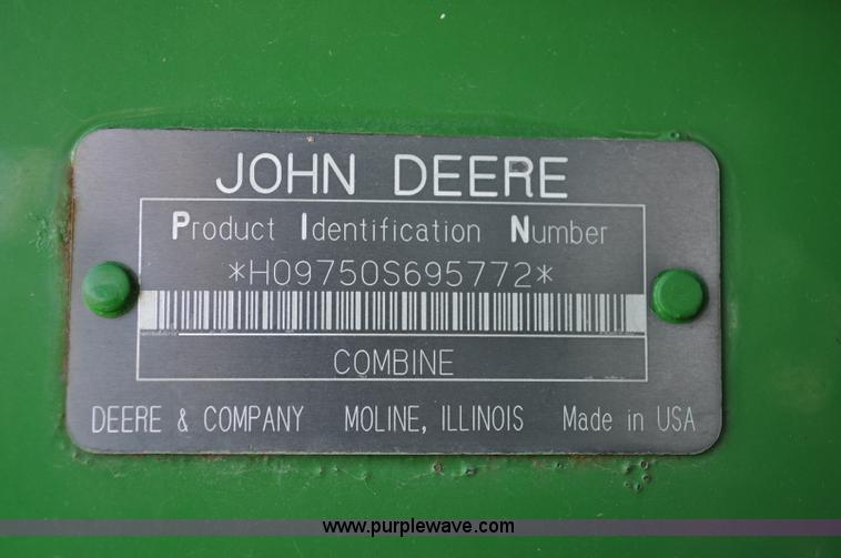 image for item A5893 2002 John Deere 9750 STS combine