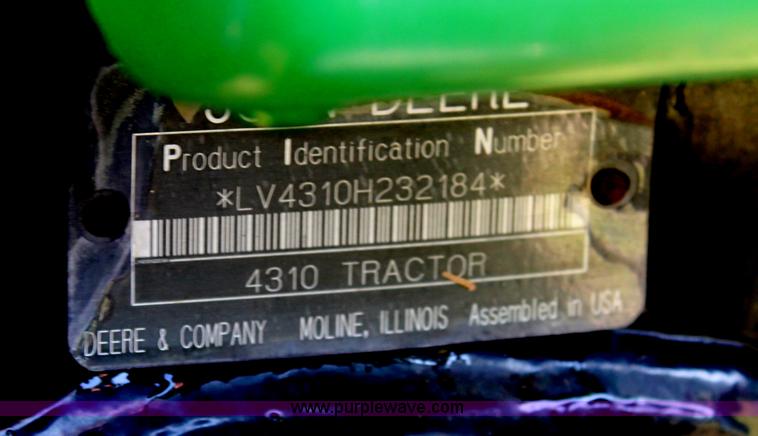 image for item D3238 2003 John Deere 4310 MFWD tractor