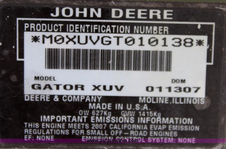 image for item D5019 2007 John Deere 620i Gator XUV utility vehicle