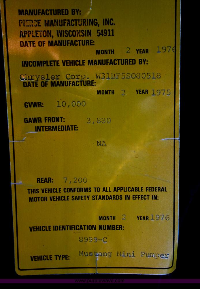 image for item B3233 1975 Dodge W30 mini pumper fire truck