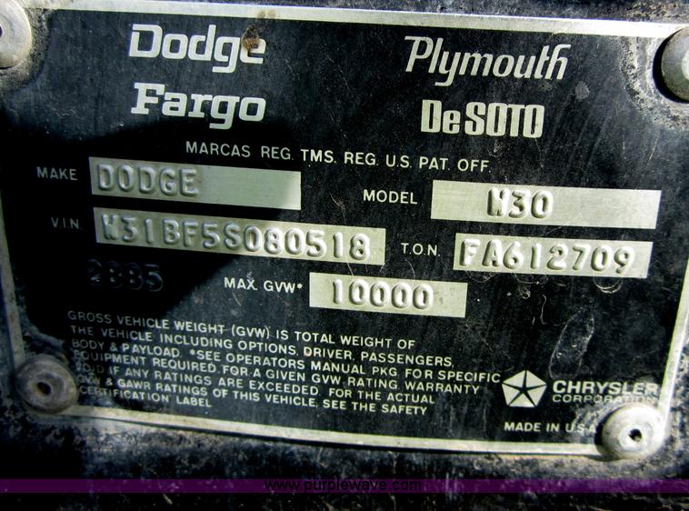 image for item B3233 1975 Dodge W30 mini pumper fire truck