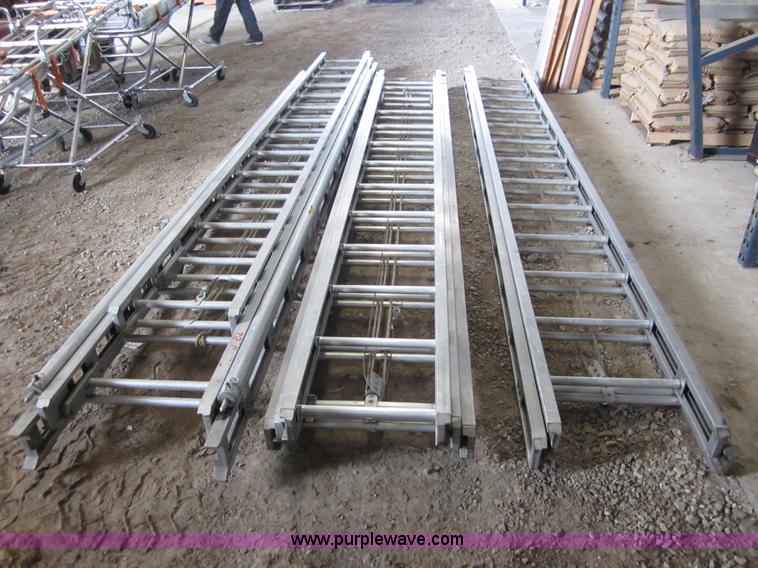 (3) fire truck extension ladders in Dodge City, KS | Item B3265 sold