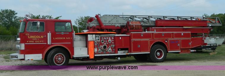 image for item B3672 1973 American LaFrance 100' ladder truck
