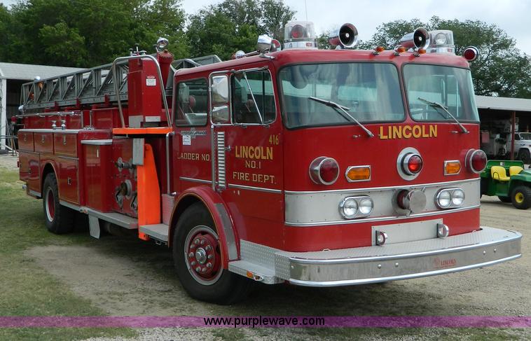 image for item B3672 1973 American LaFrance 100' ladder truck
