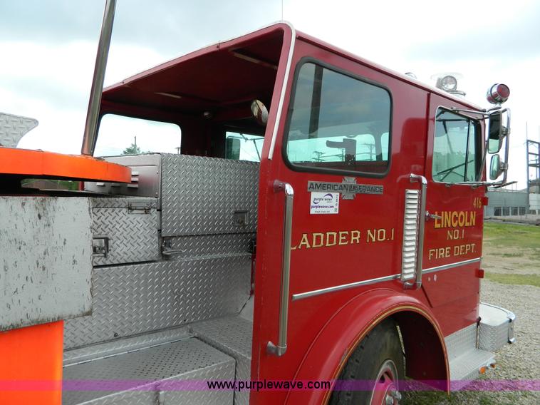 image for item B3672 1973 American LaFrance 100' ladder truck