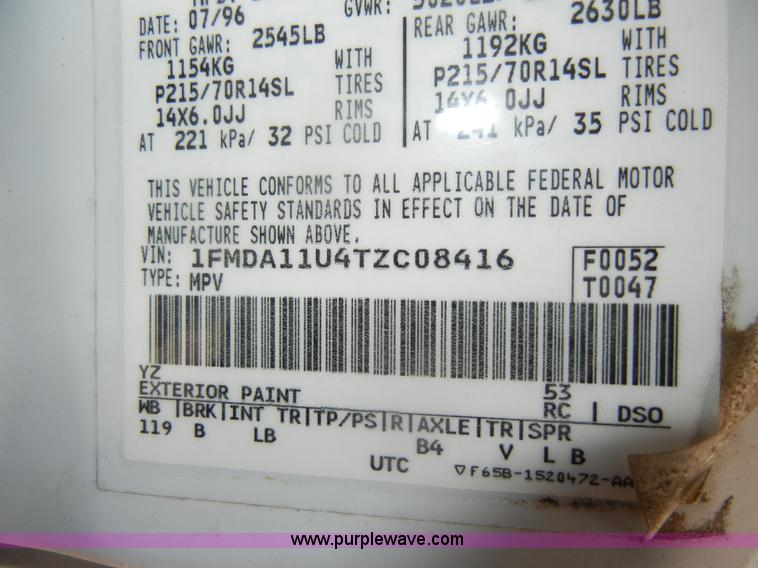 image for item D4091 1996 Ford Aerostar XLT van