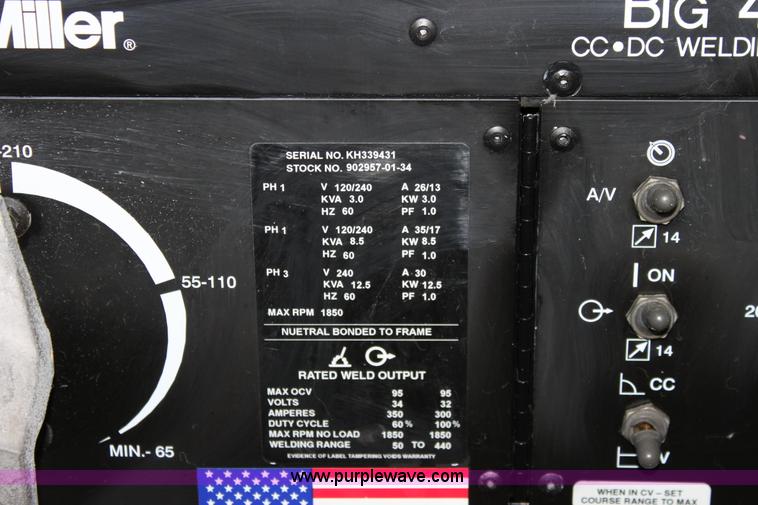 image for item D5040 Miller Big 40 diesel constant current DC welder/generator