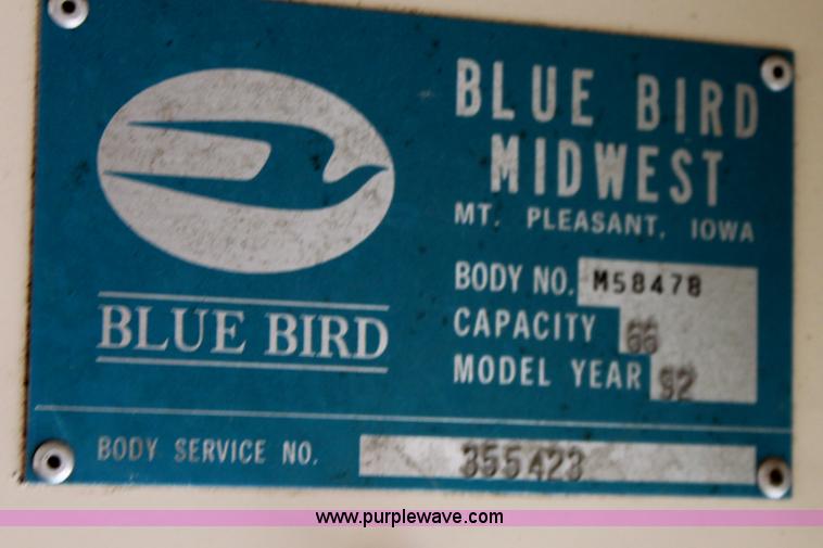 image for item D5063 1992 Blue Bird TC2000 school bus