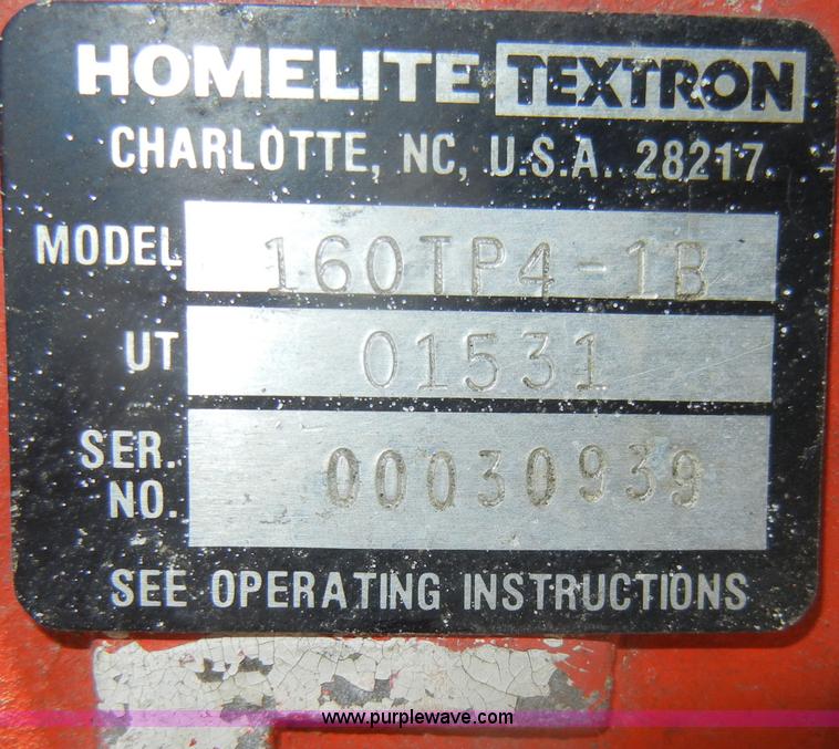 image for item K9247 Homelite 4" trash pump