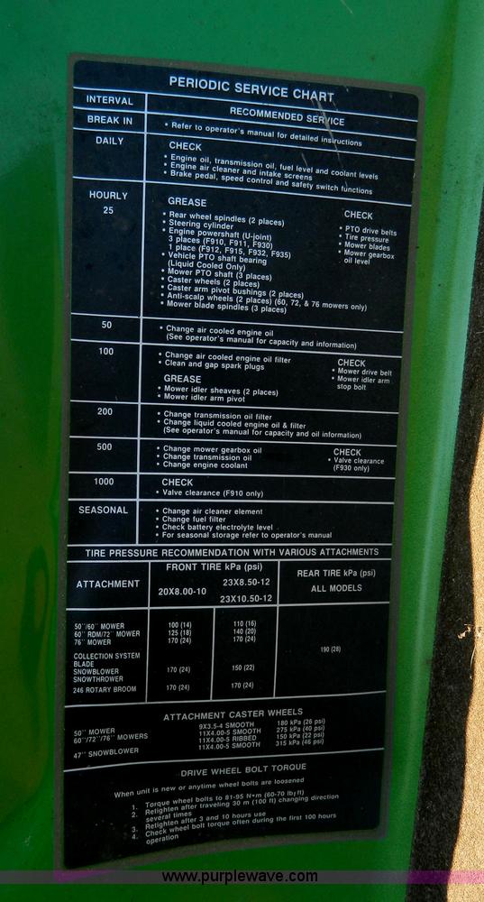 image for item T9897 John Deere F911 mower