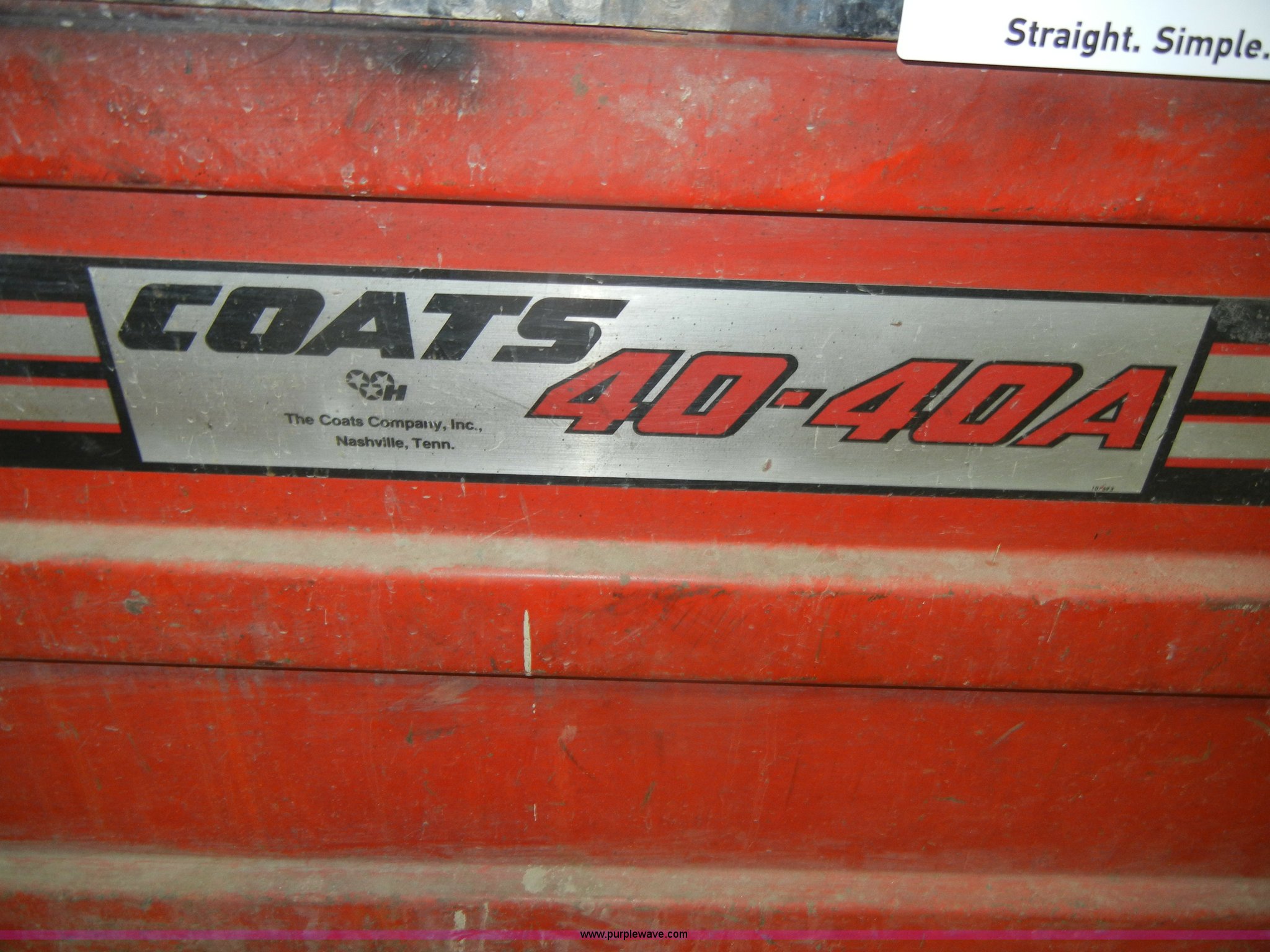 Coats 4040A tire changer in Lawrence, KS Item D4089 sold Purple Wave