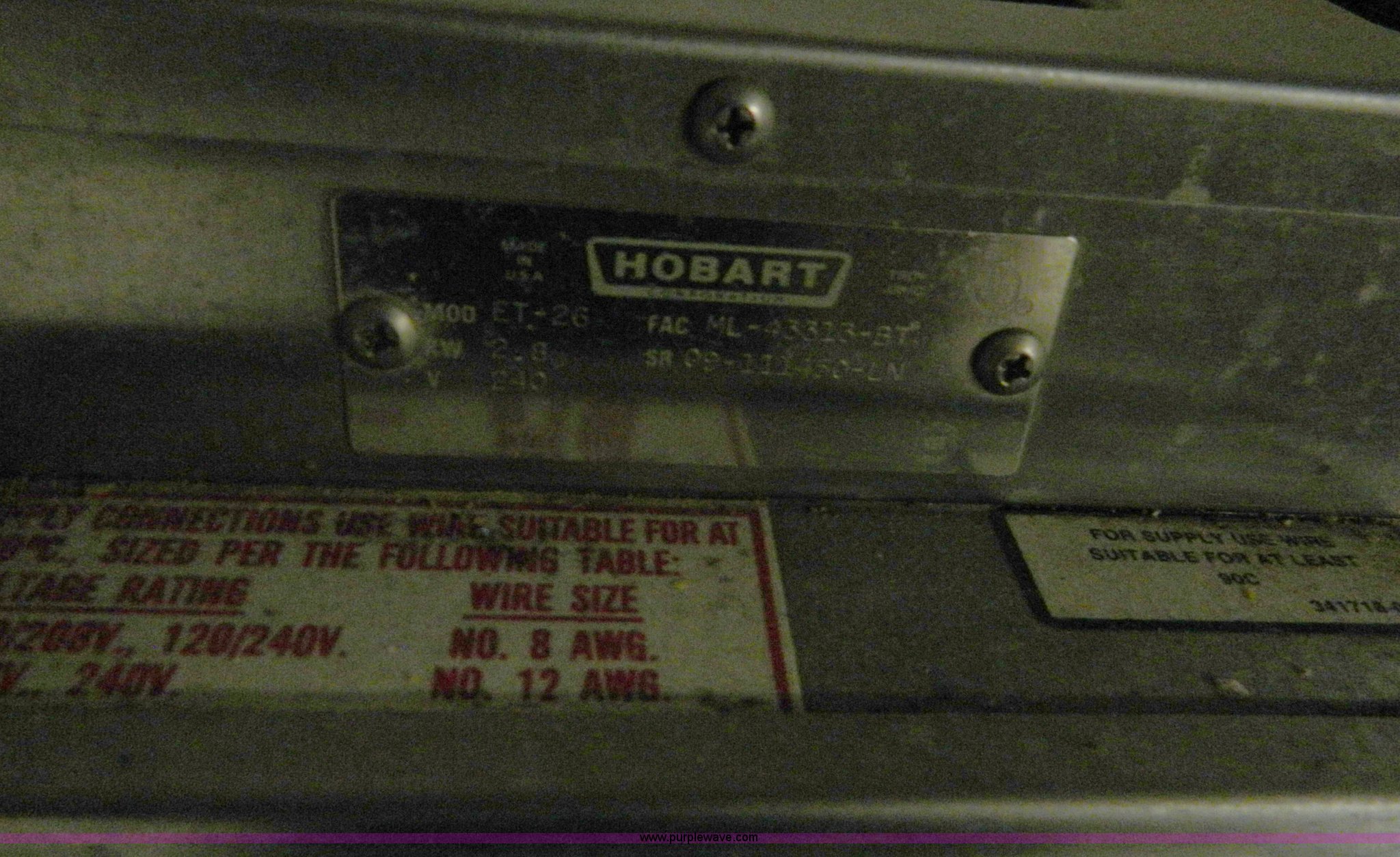 Hobart ET26 commercial toaster in Hill City, KS Item T9877 sold