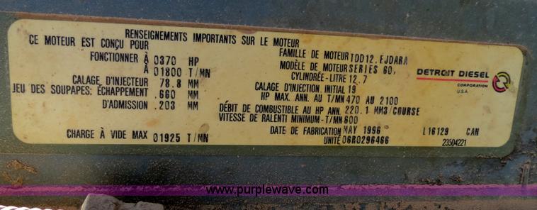 image for item B2355 1997 Freightliner FLD manure spreader semi truck