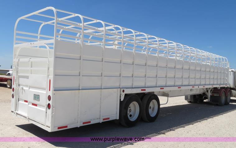 image for item B2357 1979 Shop built 50' ground load livestock trailer