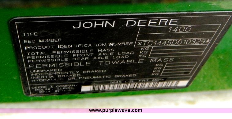 image for item T9849 John Deere 1445 lawn mower