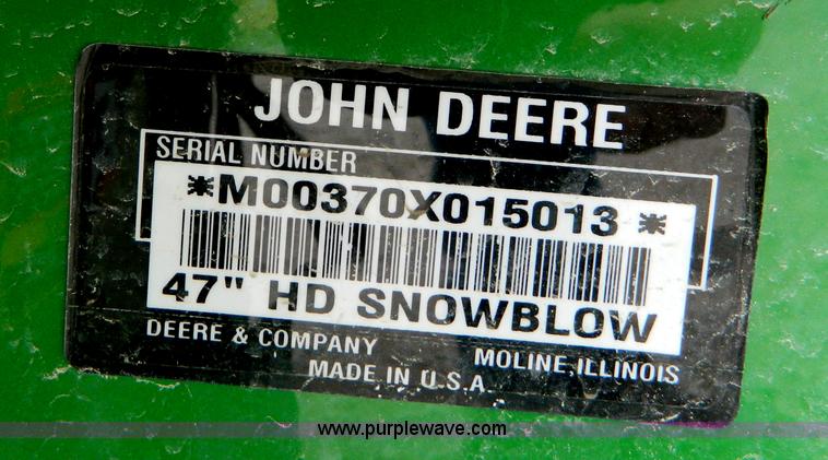 image for item T9851 John Deere 48" snow blower