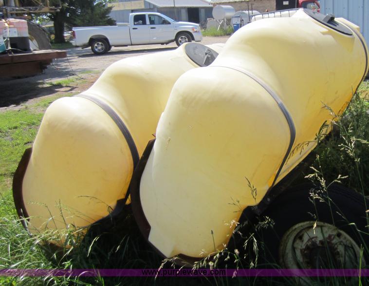 image for item V9083 (2) Bell 250 gallon poly saddle tanks