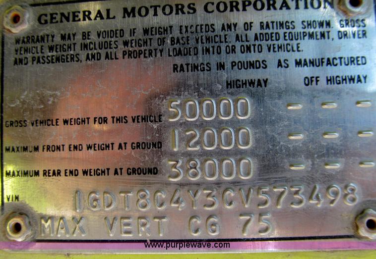 image for item A8314 1982 GMC Brigadier pumper tanker truck