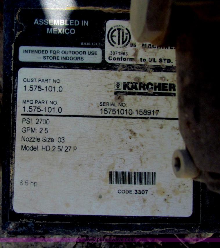 image for item B1312 Korcher pressure washer