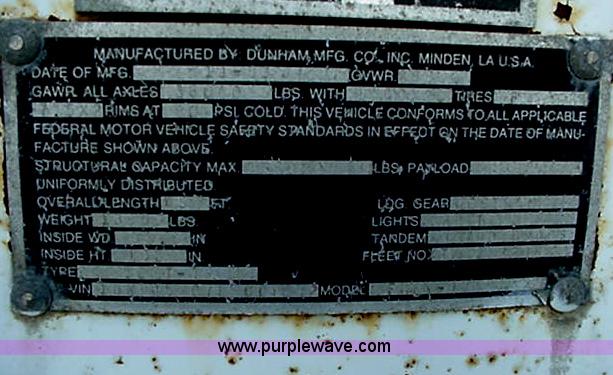 image for item B1317 1984 Dunham 45' storage semi trailer