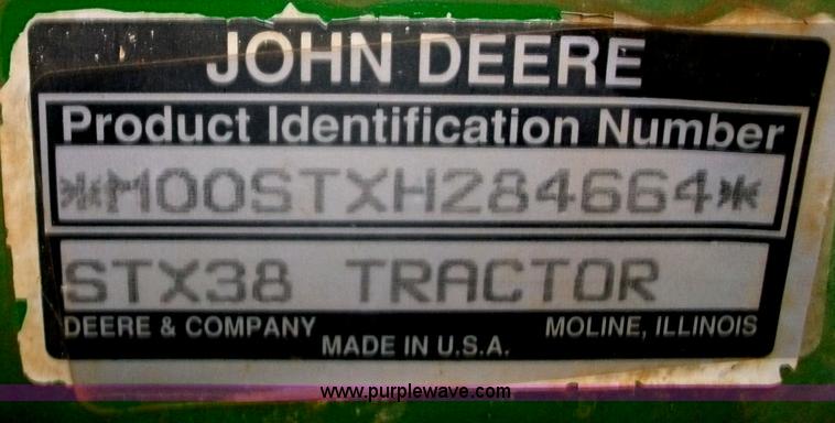 image for item B1335 John Deere STX38 lawn mower
