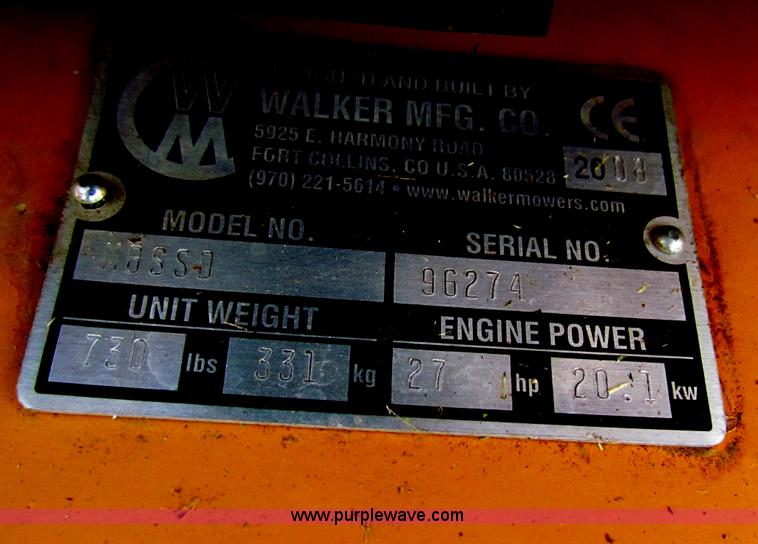 image for item B7272 2008 Walker Super Bee lawn mower