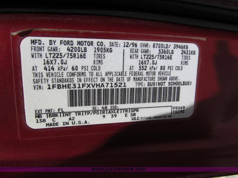 image for item C2134 1997 Ford E350 Club Wagon handicap van