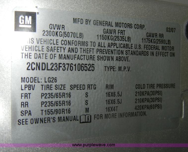 image for item D4124 2007 Chevrolet Equinox LS