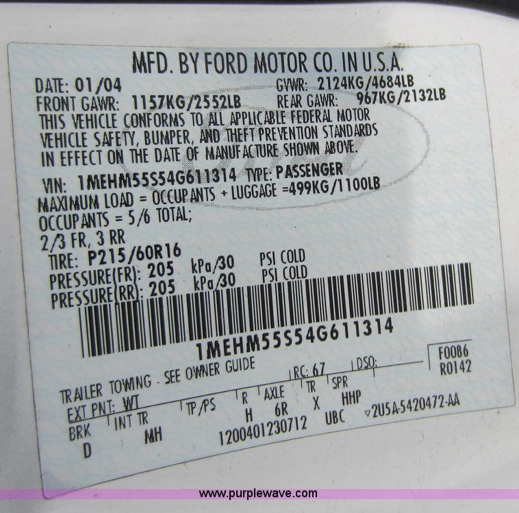 image for item D5571 2004 Mercury Sable LS