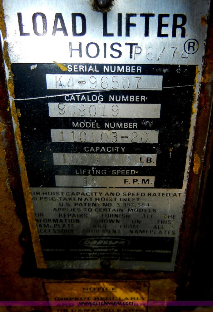 image for item N9770 Dresser Load Lifter 1/2 ton hoist