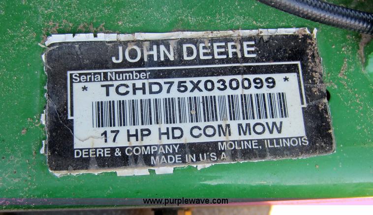 image for item V9101 John Deere HD75 commercial walk behind lawn mower