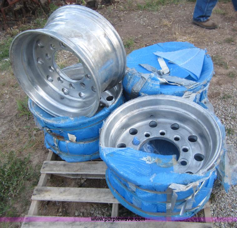 (4) aluminum super single truck wheels in Chanute, KS Item V9104 sold