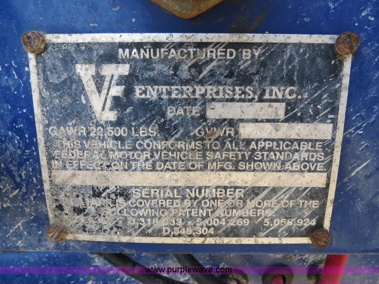 image for item B2359 2005 V.E. Enterprises flat top liquid storage/frac tank