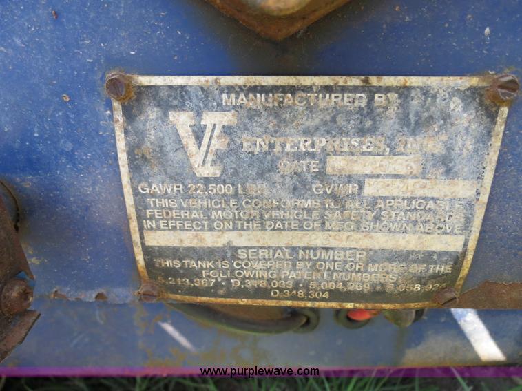 image for item B2360 2005 V.E. Enterprises flat top liquid storage/frac tank