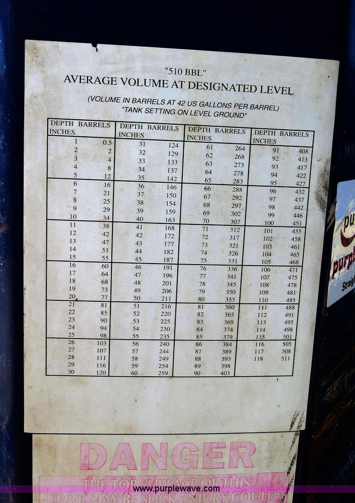 image for item B2367 2005 V.E. Enterprises flat top liquid storage/frac tank