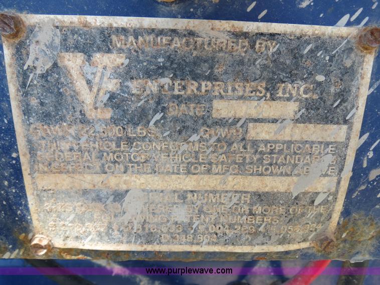 image for item B2367 2005 V.E. Enterprises flat top liquid storage/frac tank